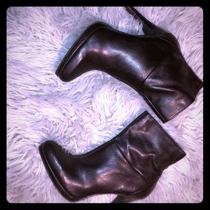 Genuine leather ankle heel boots